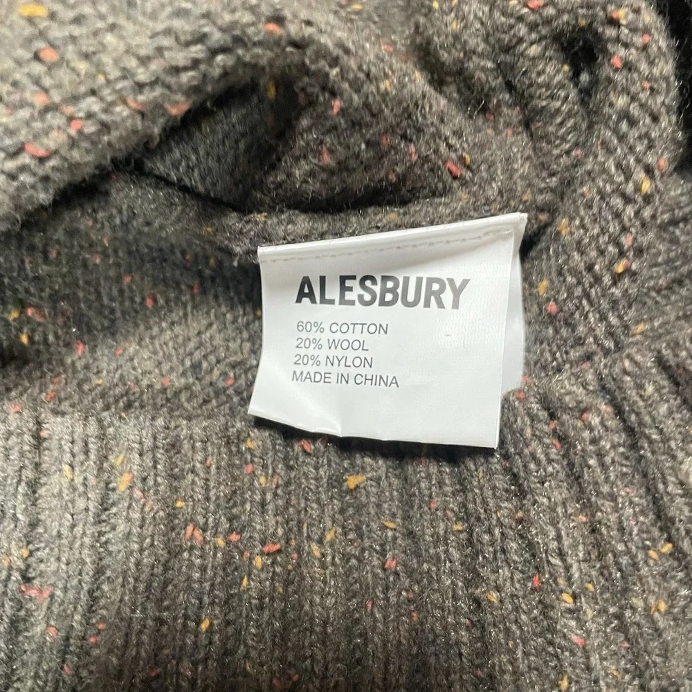 Alesbury Sweater 1/4 Button Men's XL Brown Speckled Pullover Preppy Hipster Golf